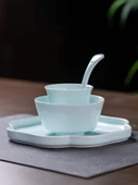 7.5" Ruyi Gölge Yeşil Kare Düz Tabak - 2