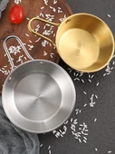 Kore Tarzı Paslanmaz Çelik Kase - 14cm - Küçük Kaseli (Altın) - 6