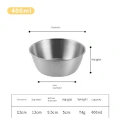 Kore Tarzı Paslanmaz Çelik Kase - 13cm - Küçük Kasesiz (Gümüş) - 1