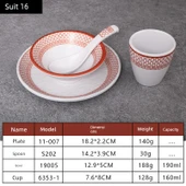 A5 Melamin Hot Pot Yemek Takımı - Platin Dört Parça Set 16 thumbnail 1