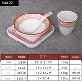 A5 Melamin Hot Pot Yemek Takımı - Platin Dört Parça Set 22 - 1