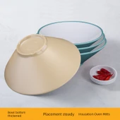Melamin Yağmur Şapkası Şeklinde Noodle Ramen Kasesi - Mavi Beyaz PRL-7 [7 inç] + Kaşık 7008 - 3