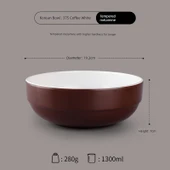 Kore Tarzı Melamin Kase - 375 Kahve Beyaz - 1