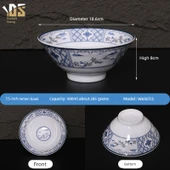 Melamin Noodle Kasesi - W6507.5 Orkide Desenli - 7.5 inç - 1