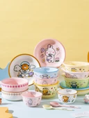 6 inç Küçük Beyaz Tavşan Desenli Seramik Erişte Kasesi - 5