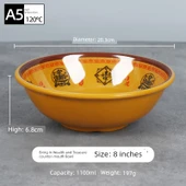 Melamin Wonton Kasesi - 6.5 inç Ağızlı Kase [Mavi ve Çiçekli] - 7