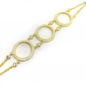 Üç Çeyreklik Altın Kaplamalı 925 Ayar Gümüş Bileklik thumbnail 3