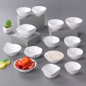 Melamin A5 Porselen Görünümlü Beyaz Kase - 4.5 inç Beyaz Düz Kase B12-4.5 - 2