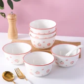 Seramik Şeftali Tabak Seti - 17.8cm - 3 Adet - 2
