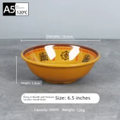 Melamin Wonton Kasesi - 6.5 inç Ağızlı Kase [Mavi ve Çiçekli] - 4