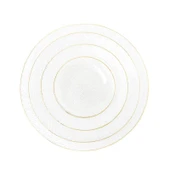 Altın Kenarlı Şeffaf Cam Tabak - Orta Boy 21cm - 6