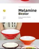Melamin Bambu Şapka Kase - 8.5 inç Kahve/Bej (Ekstra Kalın A8) - 7