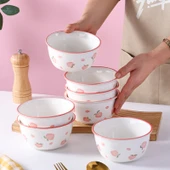 Seramik Şeftali Tabak Seti - 17.8cm - 3 Adet - 6