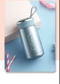 Paslanmaz Çelik Süzgeçli Termos - Mavi - 360ml - 9