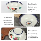 Melamin Retro Horozlu Noodle Kasesi - 8.5 inç - Yuvarlak Kase - 5