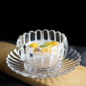 Kristal Cam Dantel Cubilose Kase - 250ml Lotus Kase ve Lotus Tabak thumbnail 1