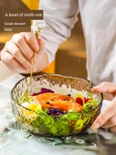Cam Meyve Salata Çorba Kasesi Seti - Şeffaf Büyük Boy Kase Hasarlı - 3