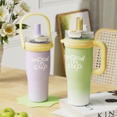316L Paslanmaz Çelik Termos Bardak - Sütlü Taro Bobo Rengi (Çay Süzgeci Yok) - 1300ml - 3