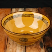 Retro Çin Seramik Ramen Kasesi - Bereket Desenli 7 inç Kore Stili Erişte Kasesi (18.5*7cm) - 8