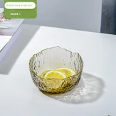 Cam Meyve Salata Çorba Kasesi Seti - Yaldızlı Kenarlı Çay Bardağı Küçük Boy Kase Hasarlı - 1