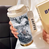 316 Paslanmaz Çelik Termos Bardak - Beyaz Ao-C-Coffee - 3