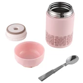 304 Paslanmaz Çelik Vakumlu Yemek Termosu - 600ml - Pembe - 2