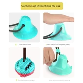 Köpek Çiğneme Oyuncağı - Vantuzlu Elastik İpli Top - Kırmızı Mavi Vantuzlu + Oval Göl Mavisi Vantuzlu thumbnail 5