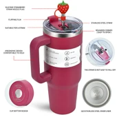 1200ml Paslanmaz Çelik Termos Bardak - Bira Kırmızısı - 5