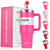 1200ml Paslanmaz Çelik Termos Bardak - Kırmızı - 8