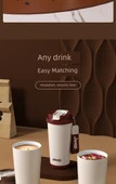 Seramik Kaplı Termos Bardak - 500ml - Beyaz - 10