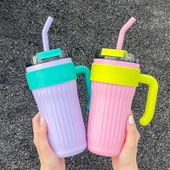 860ML Paslanmaz Çelik Termos - Beyaz - 6