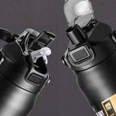 Pipetli Termos Bardak - Paslanmaz Çelik - Beyaz - 1500ml - 4