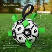 Köpek Futbol Topu - Isırmaya Dayanıklı - Diş Kaşıma Topu - Tur Futbolu M + Düğümlü Terlik - 6