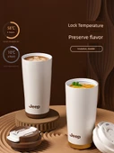 Seramik Kaplı Termos Bardak - 500ml - Kahverengi - 3