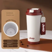 Seramik Kaplı Termos Bardak - 500ml - Kırmızı - 1