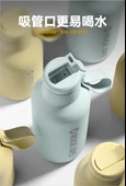Mavi Paslanmaz Çelik Pipetli Termos - 500ml - 10