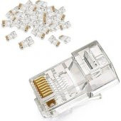 Network Pensesi Jack RJ45 RJ11 Rj9 Sıkma Pensesi Jak Cat5 Bağlama 100 Adet Konnektör - 3