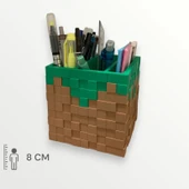 Minecraft Çim Blok Kalemlik Kalem Kutusu Figürü - 1