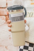 Kulplu Minimalist Yalıtımlı Vakumlu Bardak - 30oz (Jet Stream) - 2