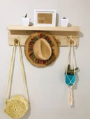 KUZELA Ahşap Duvar Klasik Askılık - 2