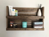KUZELA  Ahşap Duvar Rafı - 1