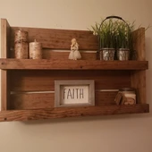 KUZELA  Ahşap Duvar Rafı - 3