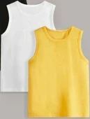 Kadın Esnek Süper Crop Halter Yaka Fitilli Örme BluzUR - 2