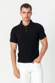 Erkek Polo Yaka Kendinden Desenli Viscon Elit İplikten Triko T-shirt thumbnail 1