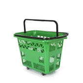 54 Lt Plastik Alışveriş Sepeti - Tekerlikli Market Sepeti  Yeşil - 1