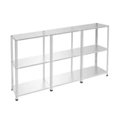 3 Katlı 3'lü Galvaniz Çelik Raf - Depo, Arşiv, Kiler, Dosya, Market Rafı  31x60 cm 100 cm 1.00 mm thumbnail 3