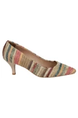 Çok Renkli Kısa Topuklu Stiletto Ayakkabı - Candy - 1