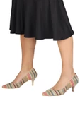 Çok Renkli Kısa Topuklu Stiletto Ayakkabı - Candy - 2