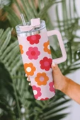 Çiçek Desenli Paslanmaz Çelik Termos Bardak - 40oz (Çok renkli) - 4