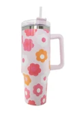 Çiçek Desenli Paslanmaz Çelik Termos Bardak - 40oz (Çok renkli) - 11